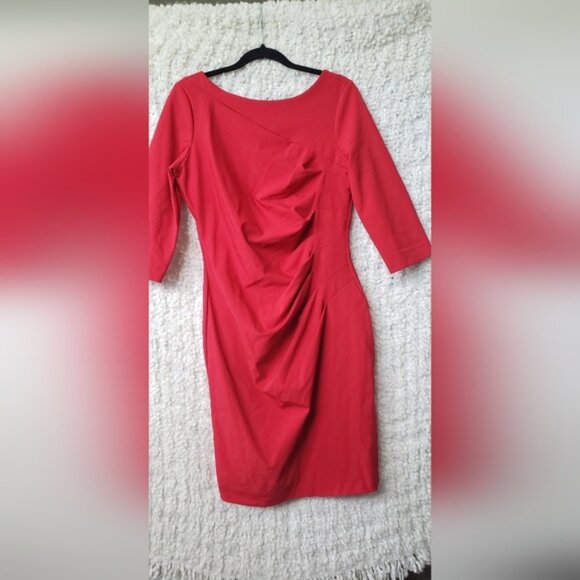 Le chateau red long sleeve midi dress size large - Picture 1 of 6